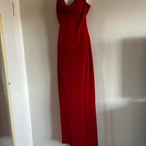 Long Dress Women Spaghetti Strap Sleeveless Red with Scarf 🧣